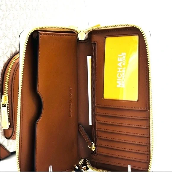 Michael Kors Medium Jaycee Zip Packet Backpack & Large Flat MF Phone Case Wallet